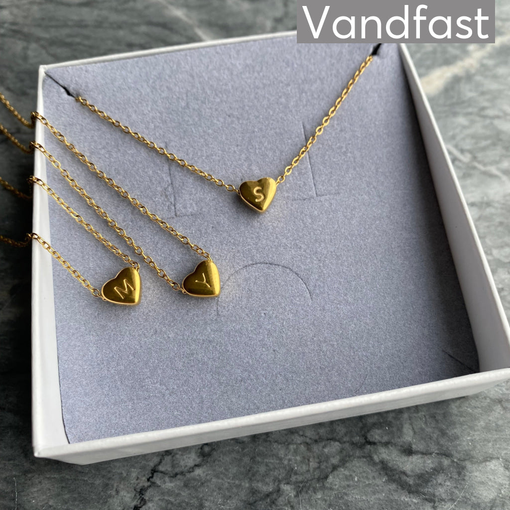 ANNEBRAUNER Heart Letter Halskæde 18k Guldbelagt