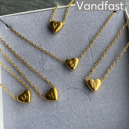 ANNEBRAUNER Heart Letter Halskæde 18k Guldbelagt