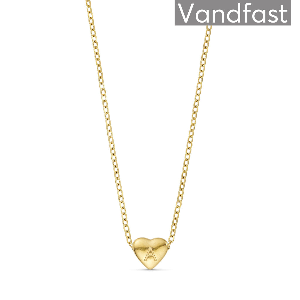ANNEBRAUNER Heart Letter Halskæde 18k Guldbelagt A