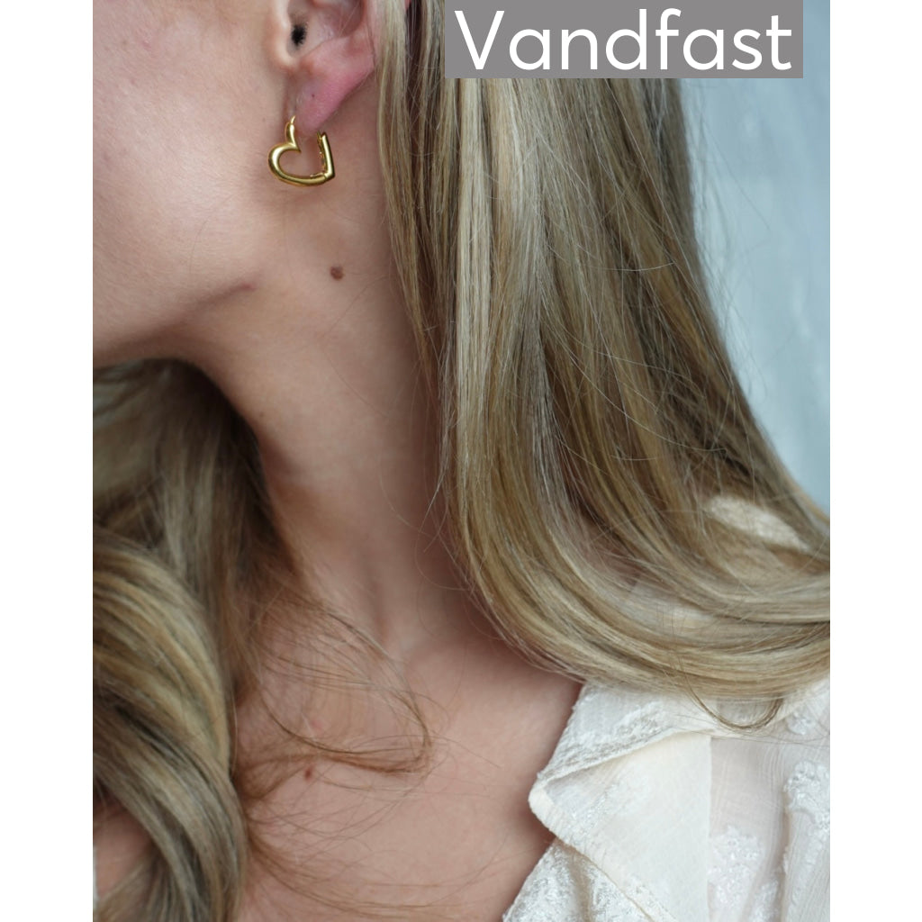 ANNEBRAUNER Heart Massive Øreringe 18K Guldbelagt