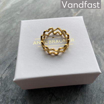 ANNEBRAUNER Hjerte Ring 18K Guldbelagt
