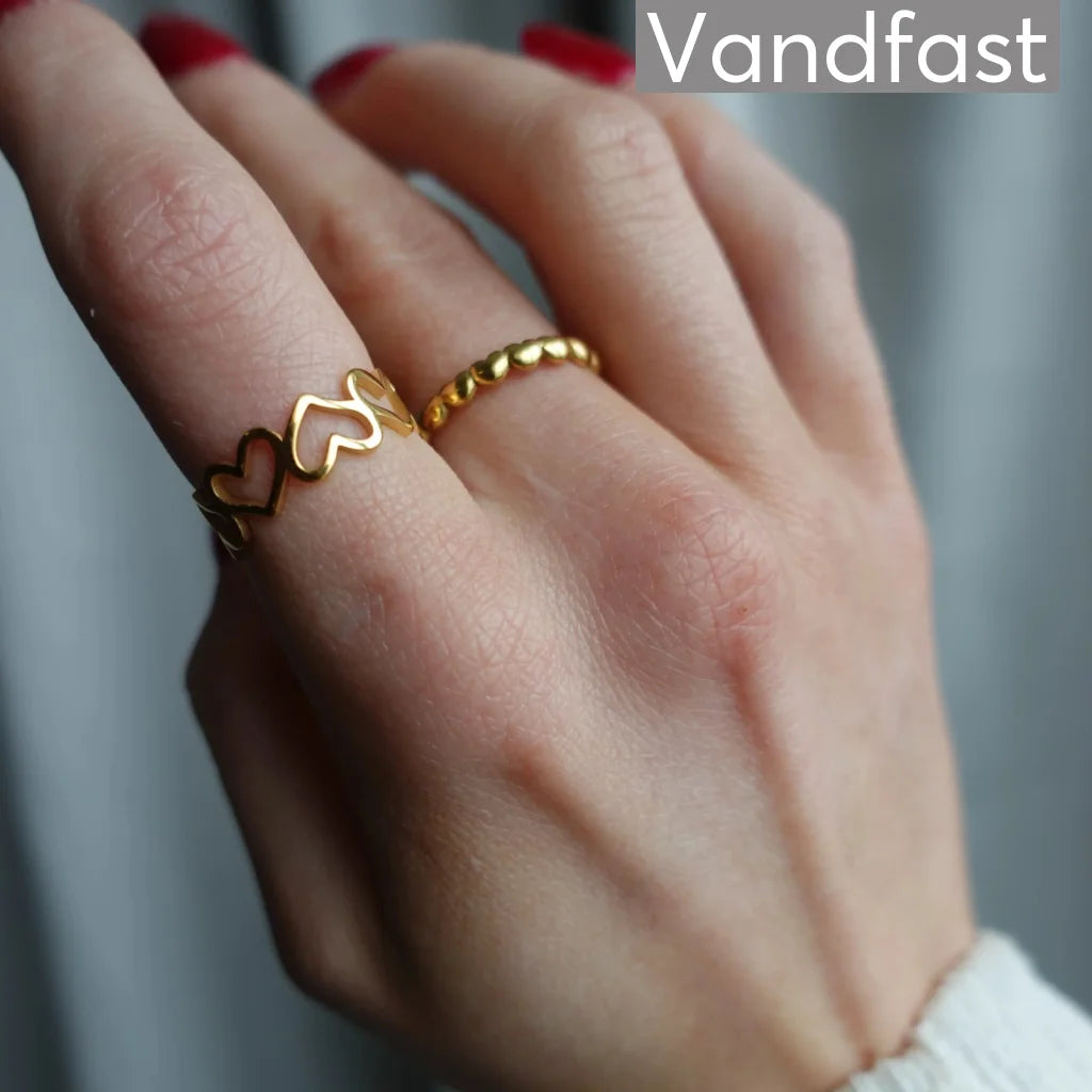 ANNEBRAUNER Hjerte ring 18K Guldbelagt - Ring