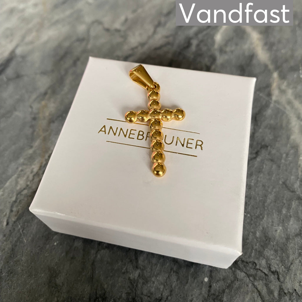 ANNEBRAUNER Kors Ball Vedhæng 18K Guldbelagt