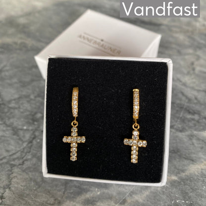 ANNEBRAUNER Kors Zirconia Creoler 18K Guldbelagt