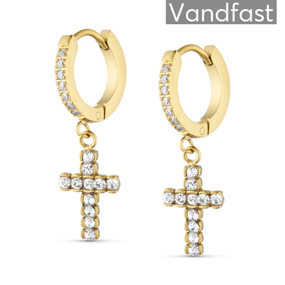 ANNEBRAUNER Kors Zirconia Creoler 18K Guldbelagt