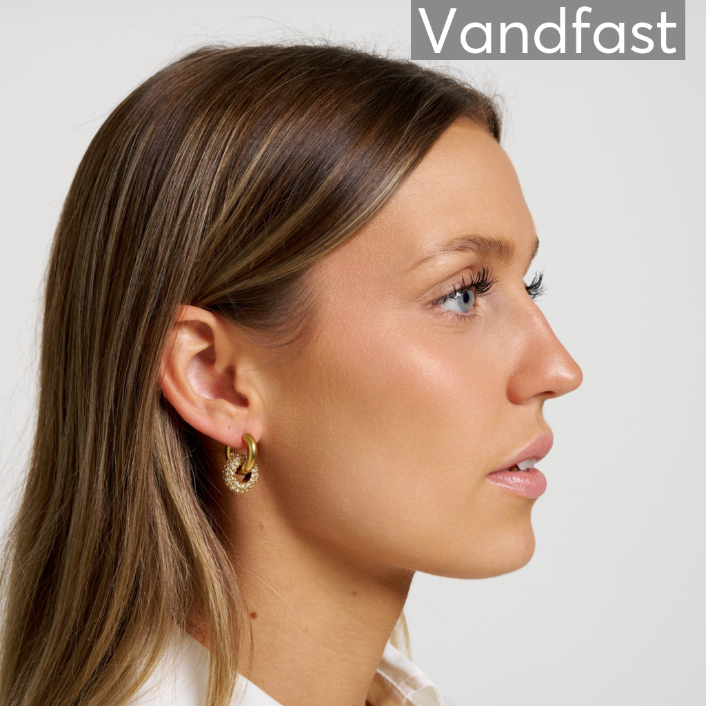 ANNEBRAUNER Lausanne Clear Øreringe 18K Guldbelagt