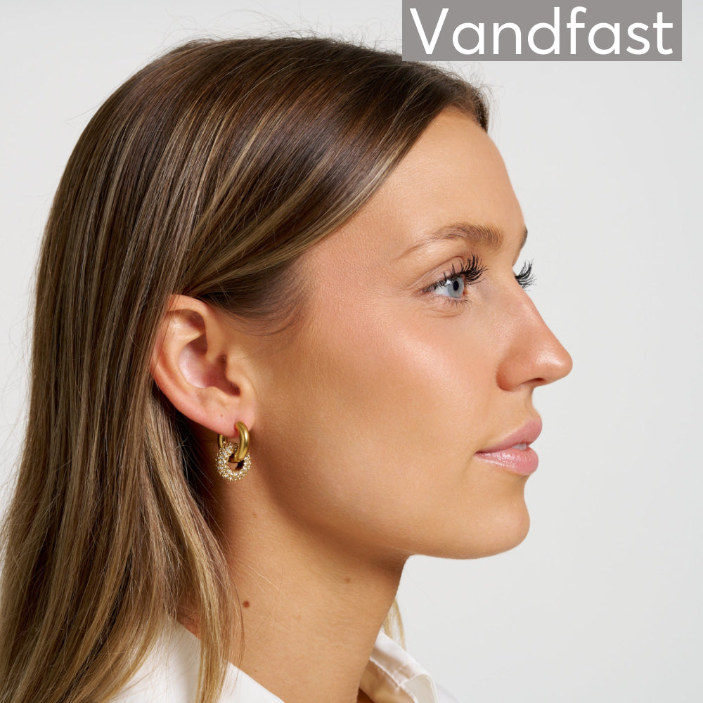 ANNEBRAUNER Lausanne Clear Øreringe 18K Guldbelagt