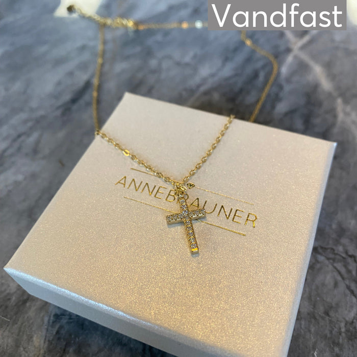 ANNEBRAUNER Luxury Cross Halskæde 18K Guldbelagt