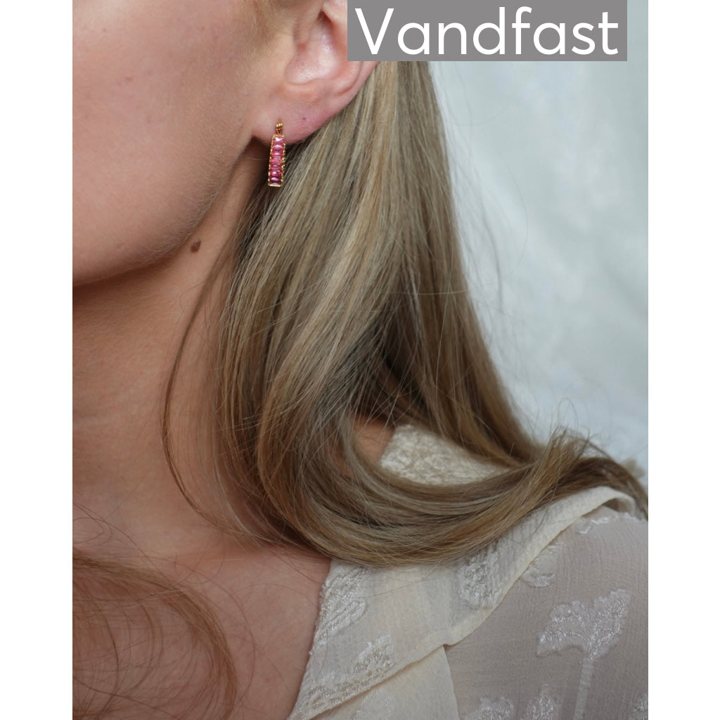 ANNEBRAUNER Luxury Hot Pink Øreringe 18K Guldbelagt