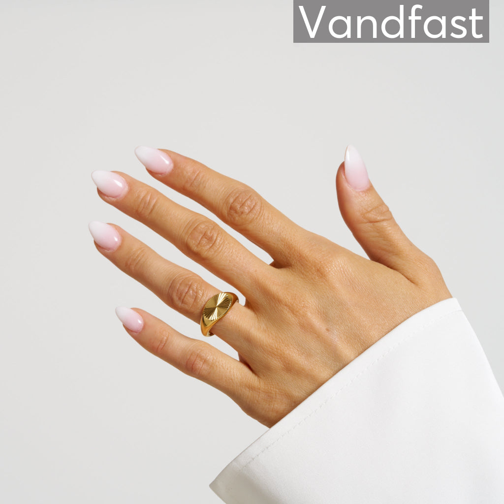 ANNEBRAUNER Oval Sun Ring 18K Guldbelagt