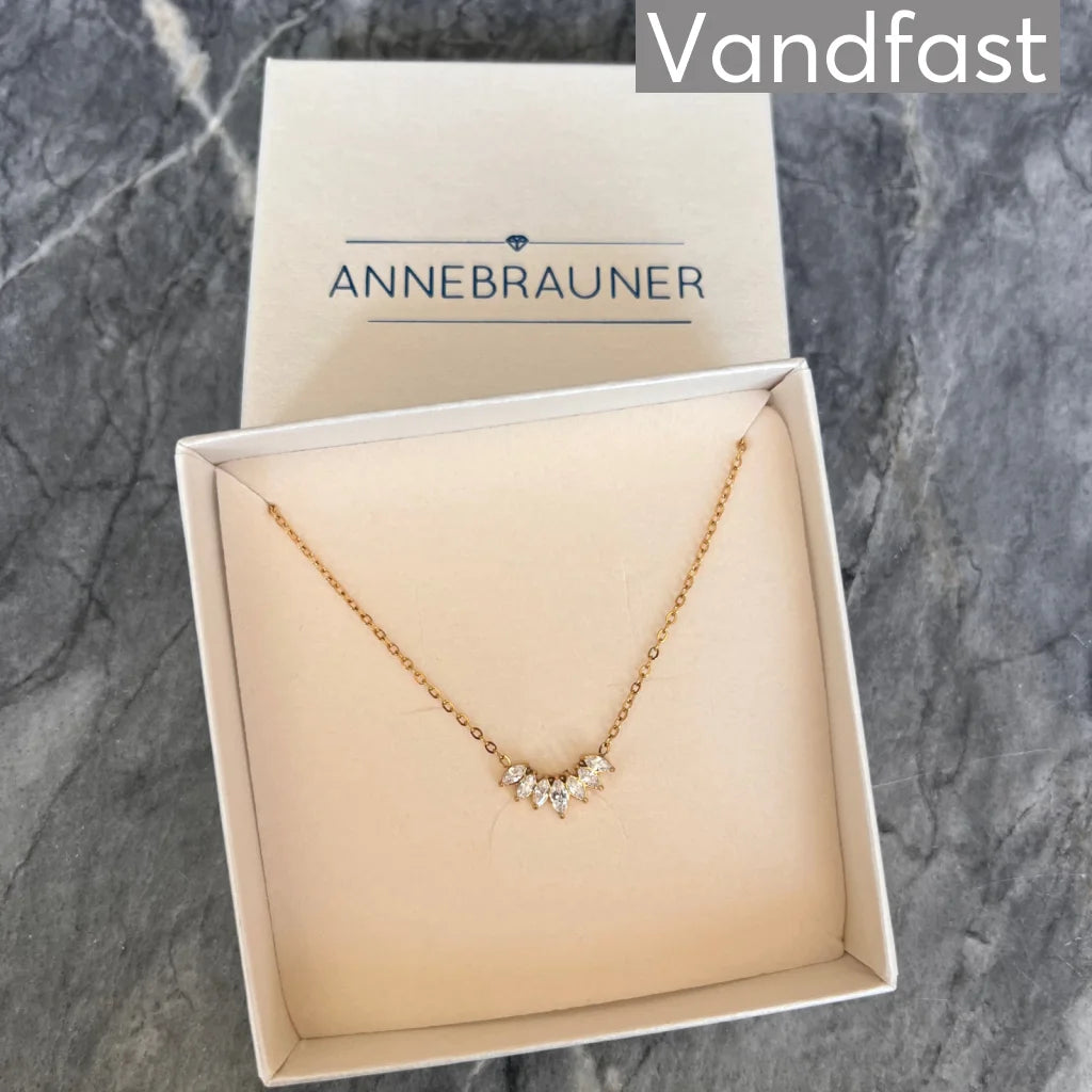 ANNEBRAUNER Oval Zirconia Halskæde 18K Guldbelagt - Halskæde