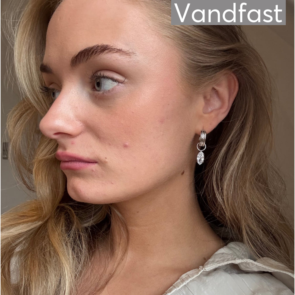 ANNEBRAUNER Oval Zirconia Hoop Øreringe - Ørering