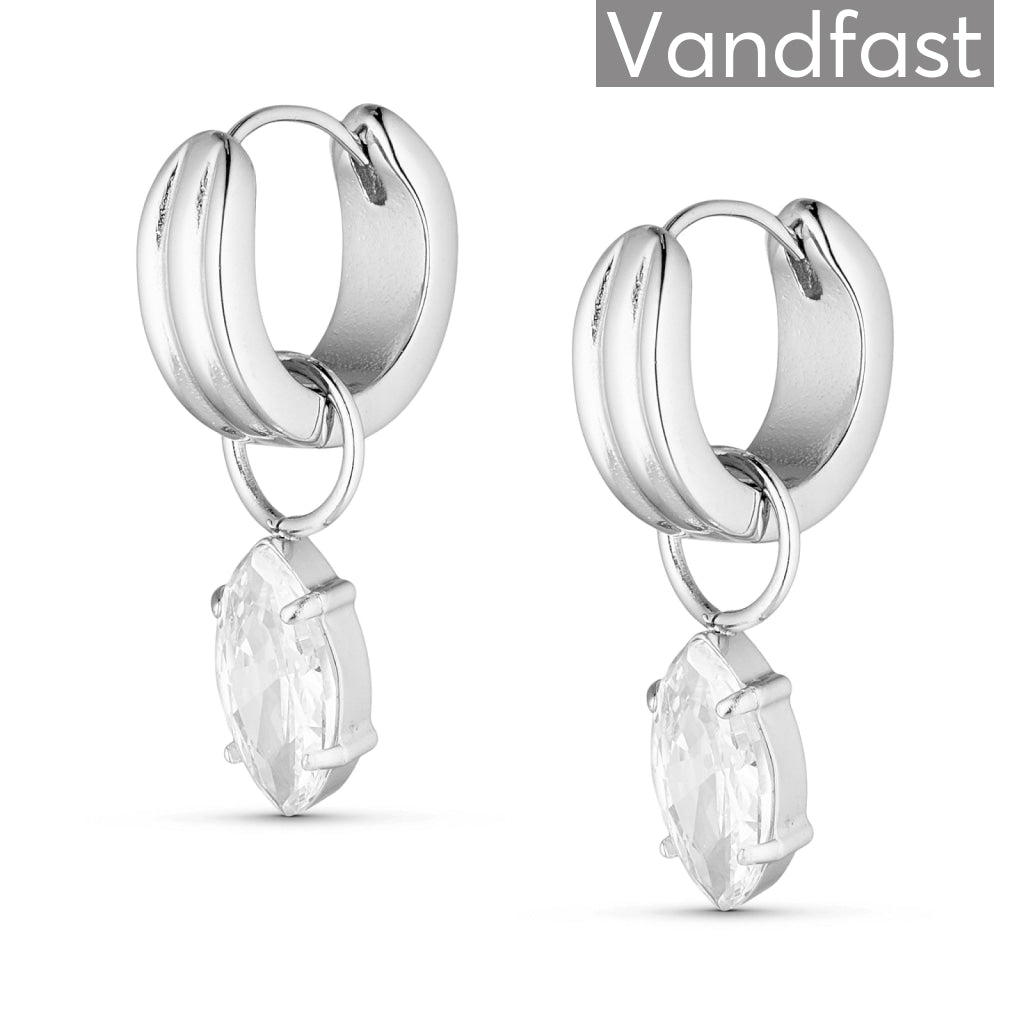 ANNEBRAUNER Oval Zirconia Hoop Øreringe - Ørering