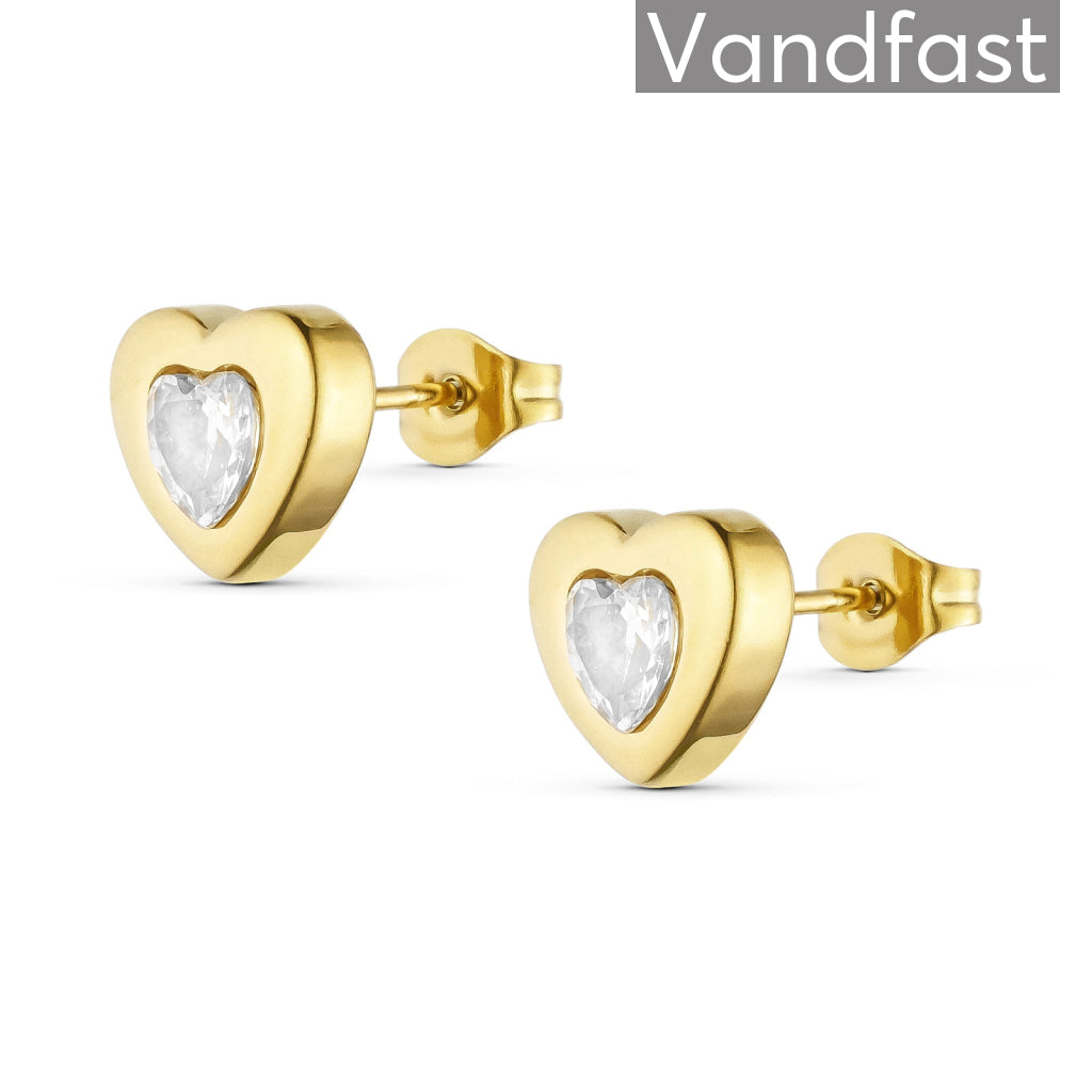 ANNEBRAUNER Palermo Heart Zirconia Øreringe 18K Guldbelagt