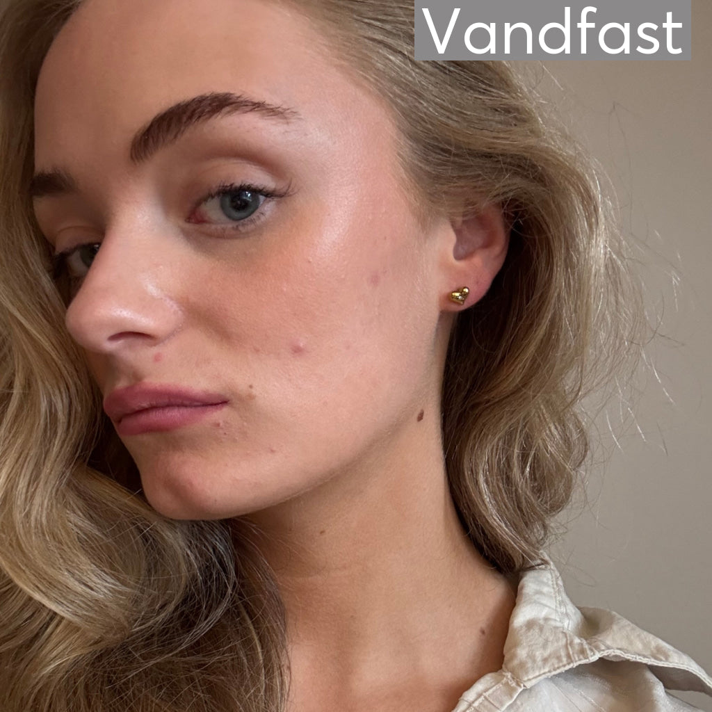 ANNEBRAUNER Palermo mini Heart Ziconia ørestikker 18K Guldbelagt - Ørering