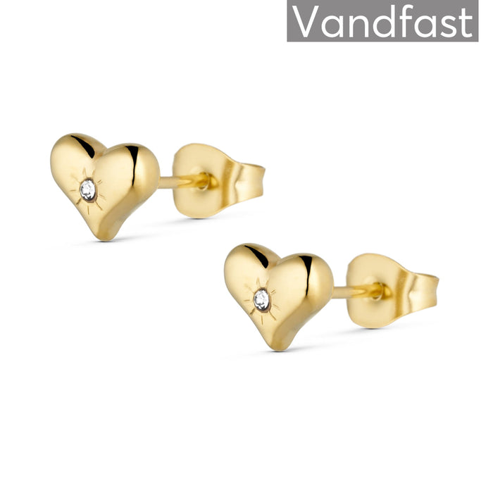 ANNEBRAUNER Palermo mini Heart Ziconia ørestikker 18K Guldbelagt - Ørering