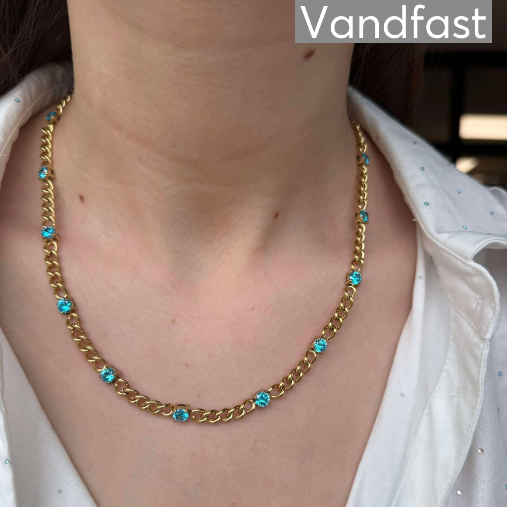 Annebrauner Panzer Necklace Aquamarine