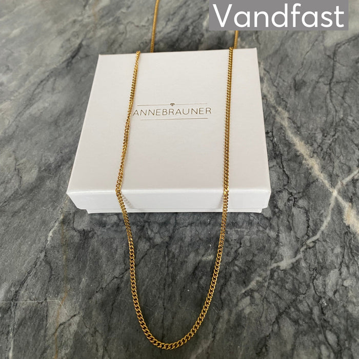 ANNEBRAUNER Panzer Halskæde 60 cm 18K Guldbelagt