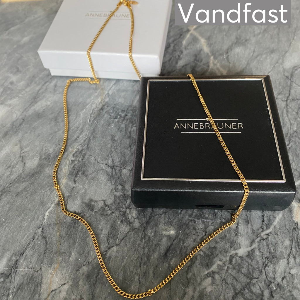 ANNEBRAUNER Panzer Halskæde 60 cm 18K Guldbelagt