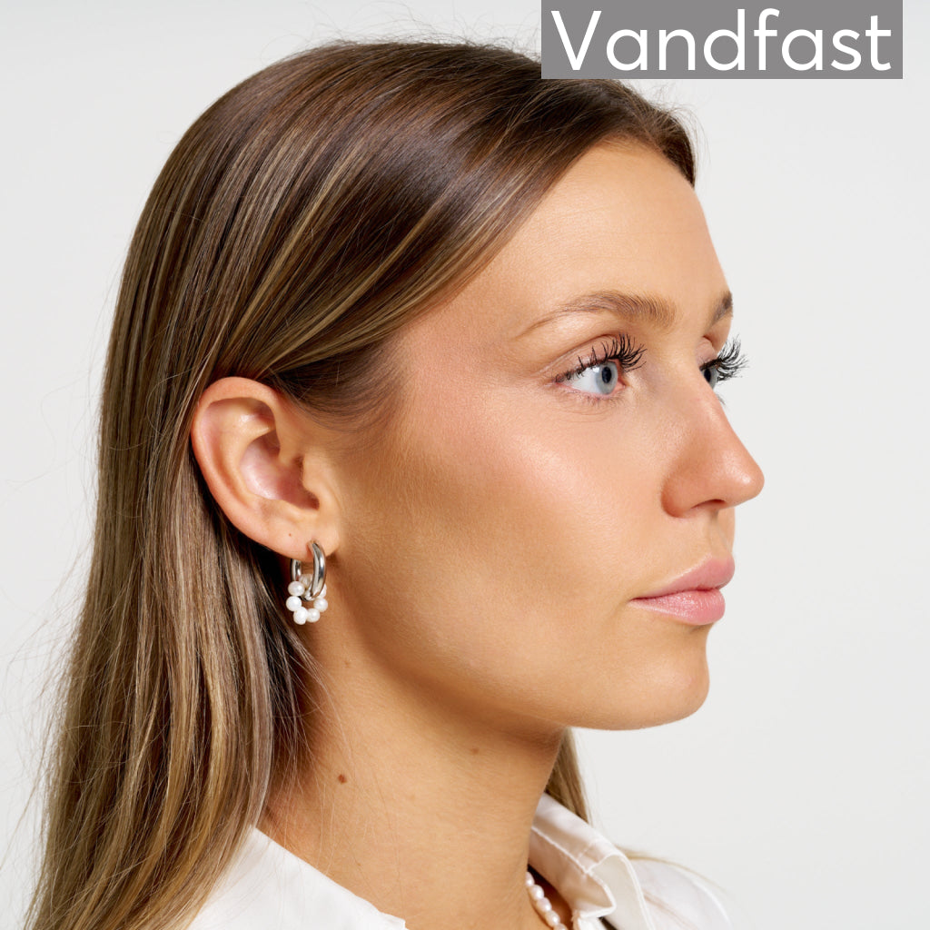 ANNEBRAUNER Pearl Circle Creole Øreringe