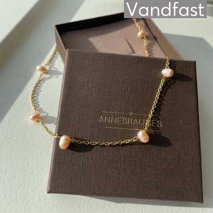ANNEBRAUNER Pearl Light Pink Halskæde 18K Guldbelagt