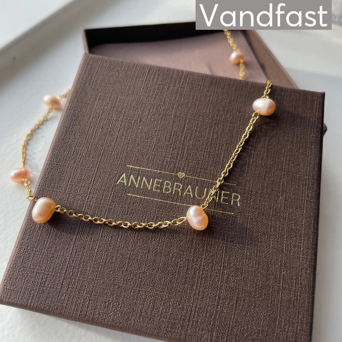 ANNEBRAUNER Pearl Light Pink Halskæde 18K Guldbelagt