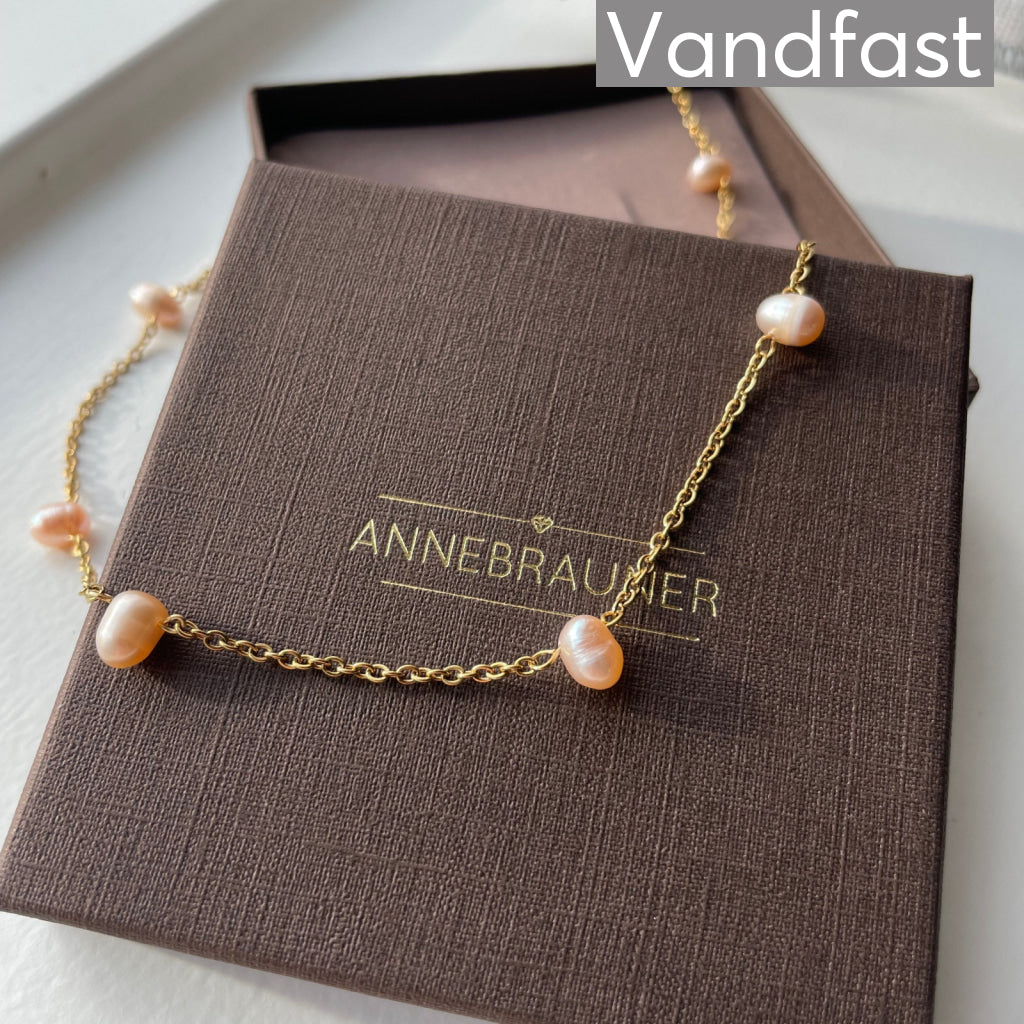 ANNEBRAUNER Pearl Light Pink Halskæde 18K Guldbelagt