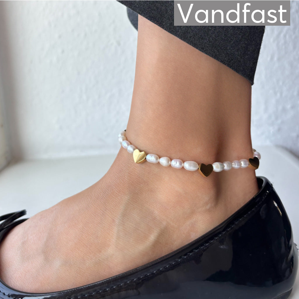 ANNEBRAUNER Pearl Love Ankelkæde 18K Guldbelagt - ankelkæde