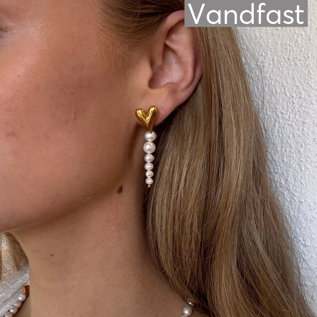 ANNEBRAUNER Pearl Love Diva Øreringe 18K Guldbelagt - Ørering