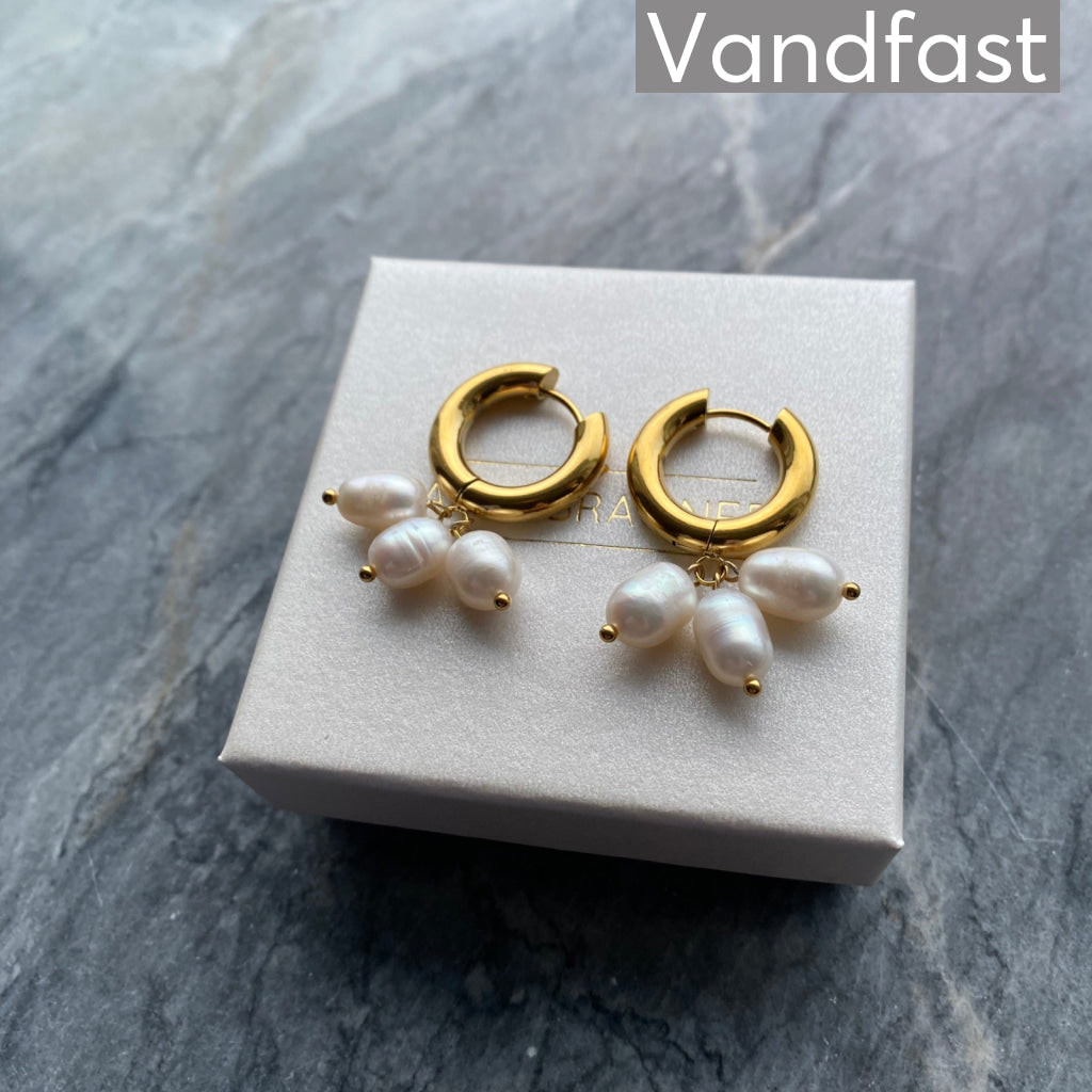 ANNEBRAUNER Pearl Trio Øreringe 18K Guldbelagt