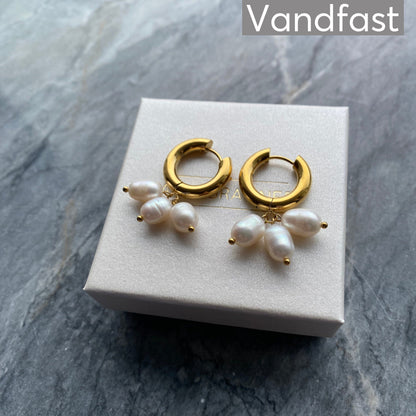 ANNEBRAUNER Pearl Trio Øreringe 18K Guldbelagt