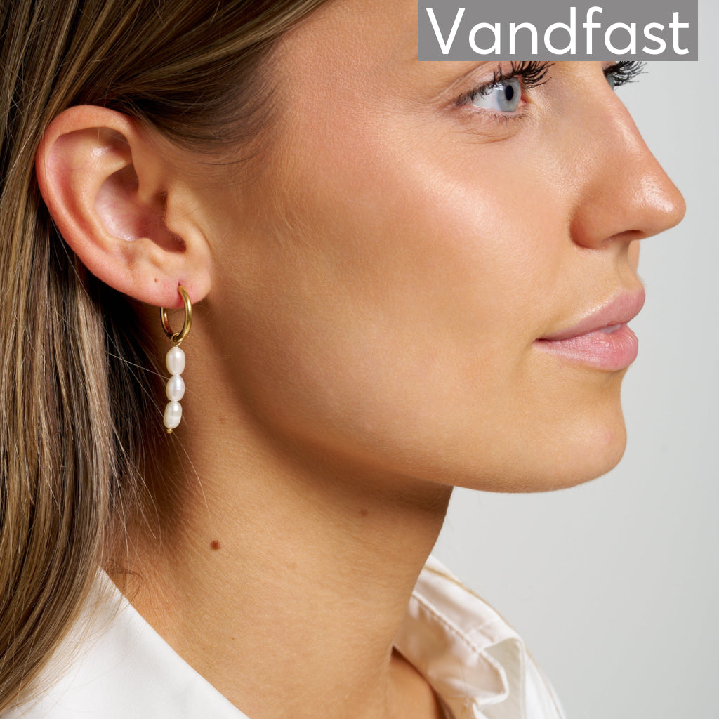 ANNEBRAUNER Pearl Triple Creole Øreringe 18K Guldbelagt