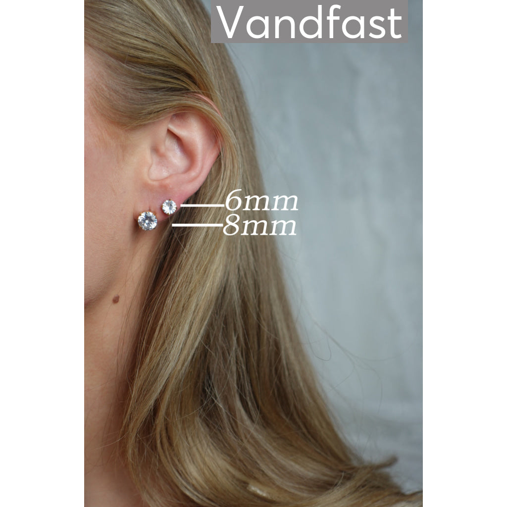 ANNEBRAUNER Princess 8 mm Clear Øreringe 18K Guldbelagt