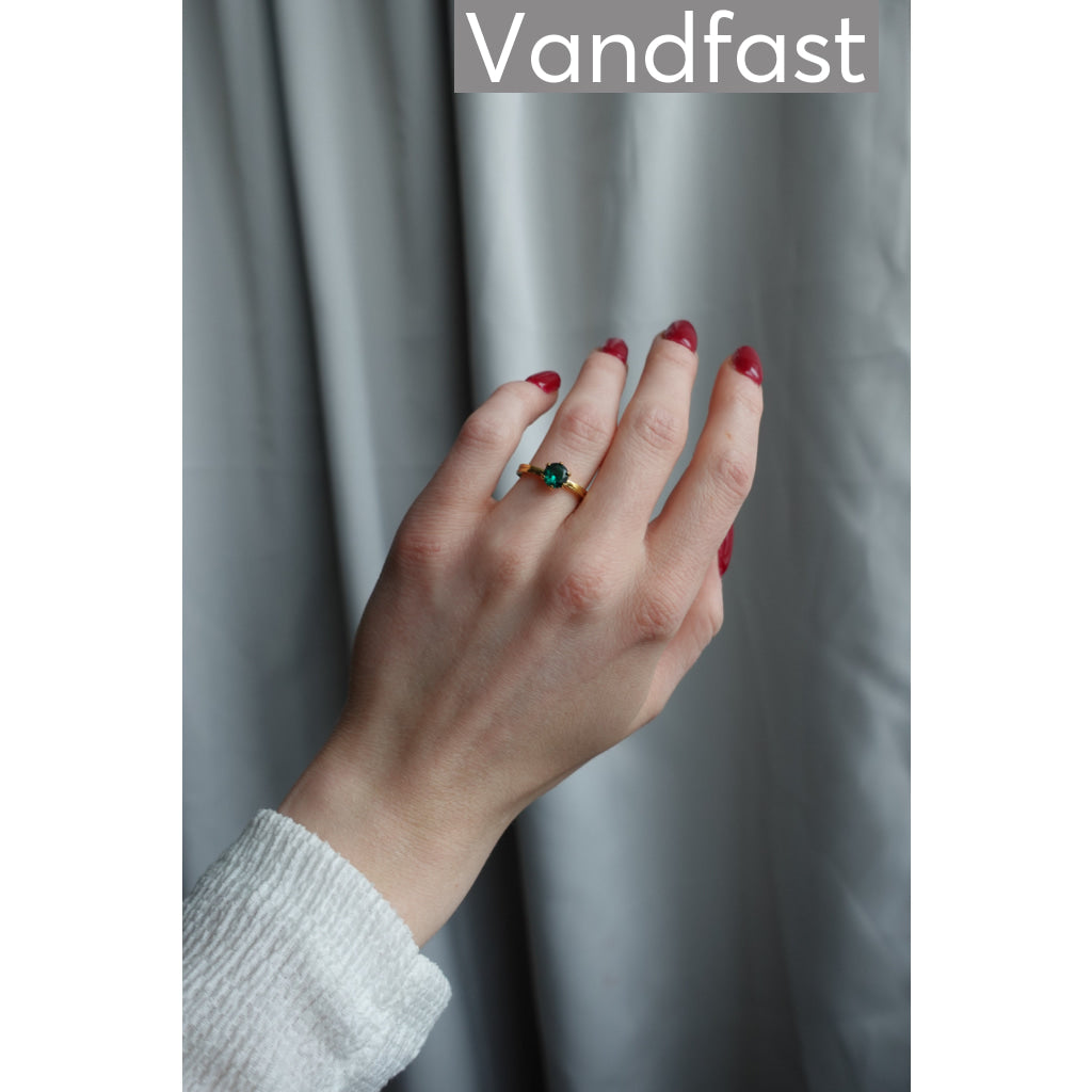 ANNEBRAUNER Princess Jade Green Ring 18K Guldbelagt