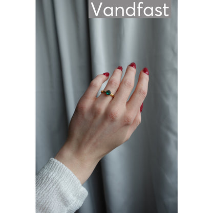 ANNEBRAUNER Princess Jade Green Ring 18K Guldbelagt