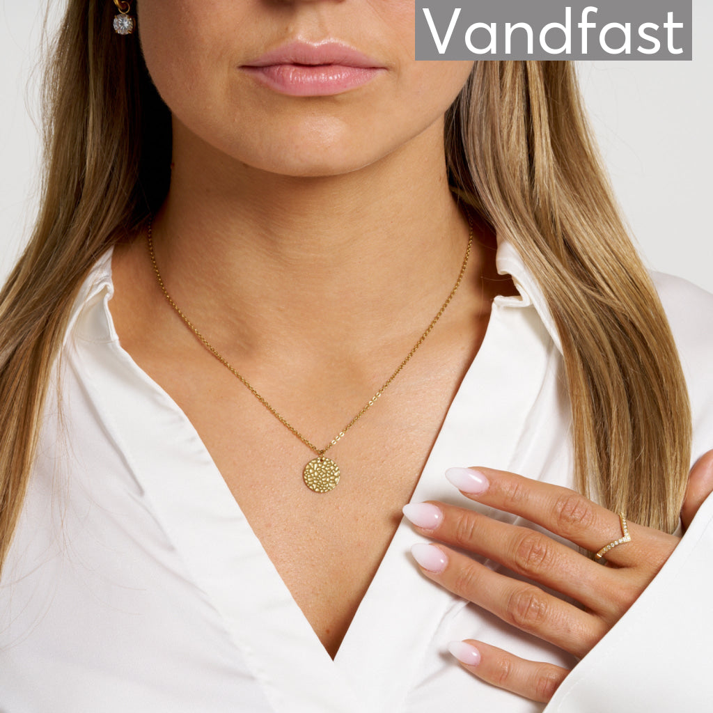 ANNEBRAUNER Round Texture Halskæde 18K Guldbelagt