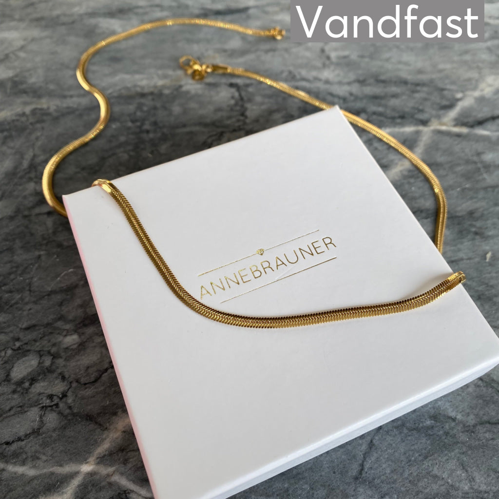 ANNEBRAUNER Snake 3 mm 50 cm Halskæde 18K Guldbelagt