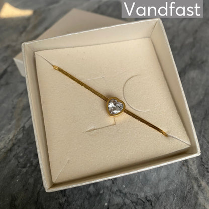 ANNEBRAUNER Snake Heart Zirconia Armbånd 18K Guldbelagt