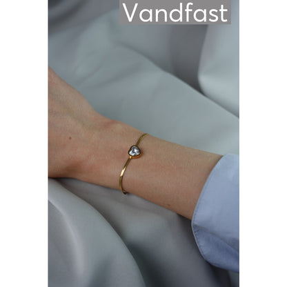 ANNEBRAUNER Snake Heart Zirconia Armbånd 18K Guldbelagt
