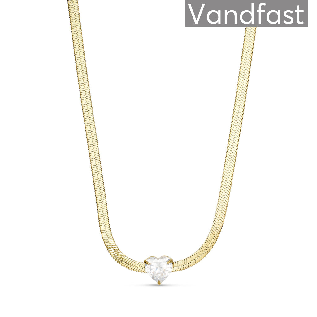 ANNEBRAUNER Snake Heart Zirconia Halskæde 18K Guldbelagt - Halskæde