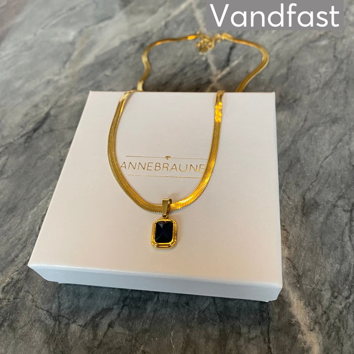 ANNEBRAUNER Snake Pendant Sapphire Halskæde 18K Guldbelagt