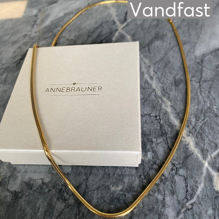 ANNEBRAUNER Snake Round Halskæde 60 cm Halskæde 18K Guldbelagt