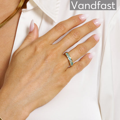 ANNEBRAUNER Sparkling Multicolor Blue Mix Ring 18K Guldbelagt