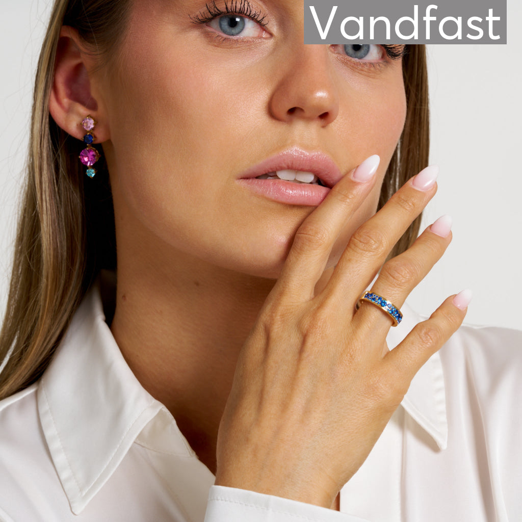 ANNEBRAUNER Sparkling Sapphire Blue Ring 18K Guldbelagt