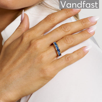 ANNEBRAUNER Sparkling Sapphire Blue Ring 18K Guldbelagt