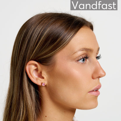 ANNEBRAUNER Square Pink Øreringe 18K Guldbelagt