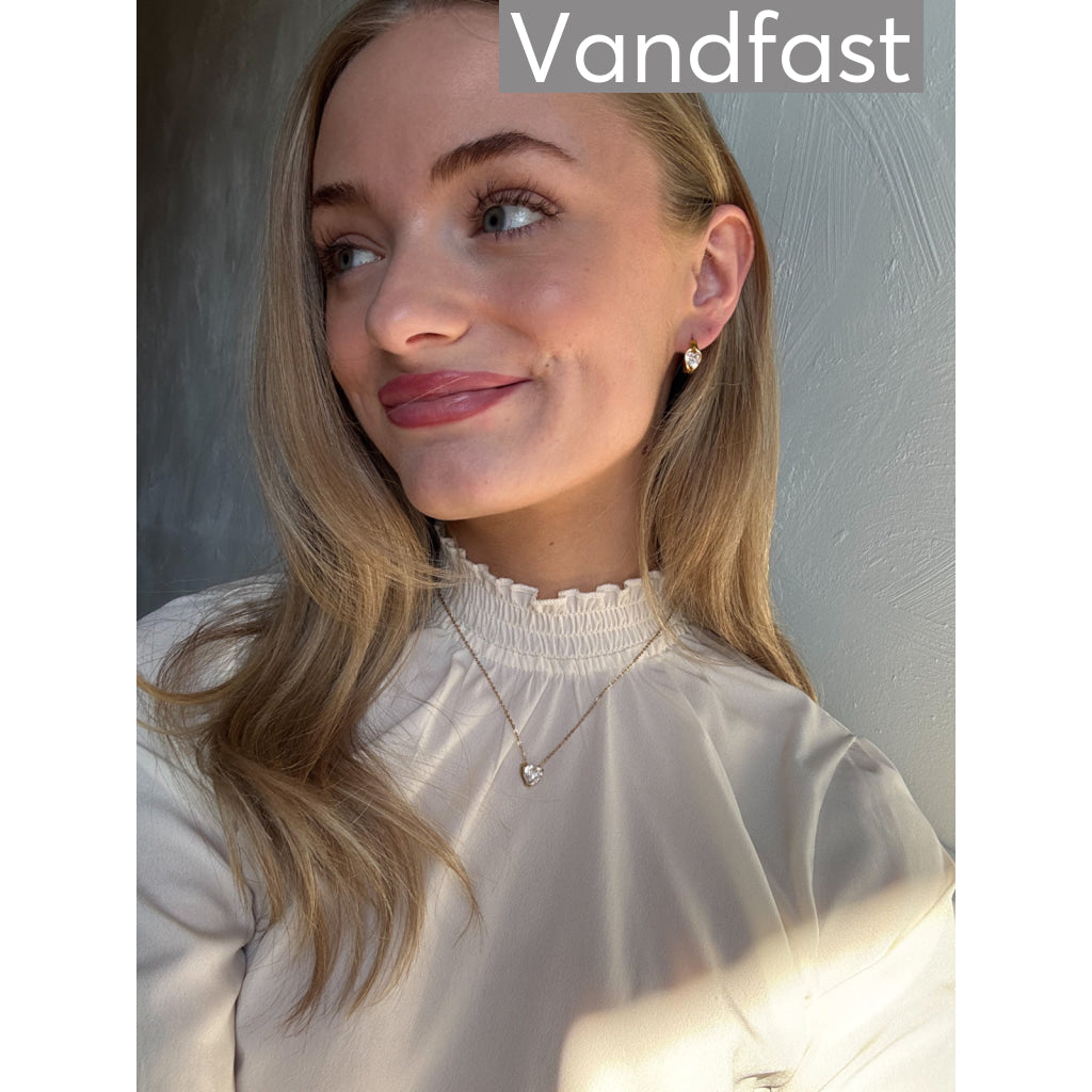 ANNEBRAUNER Stella Zirconia Heart Halskæde 18K Guldbelagt