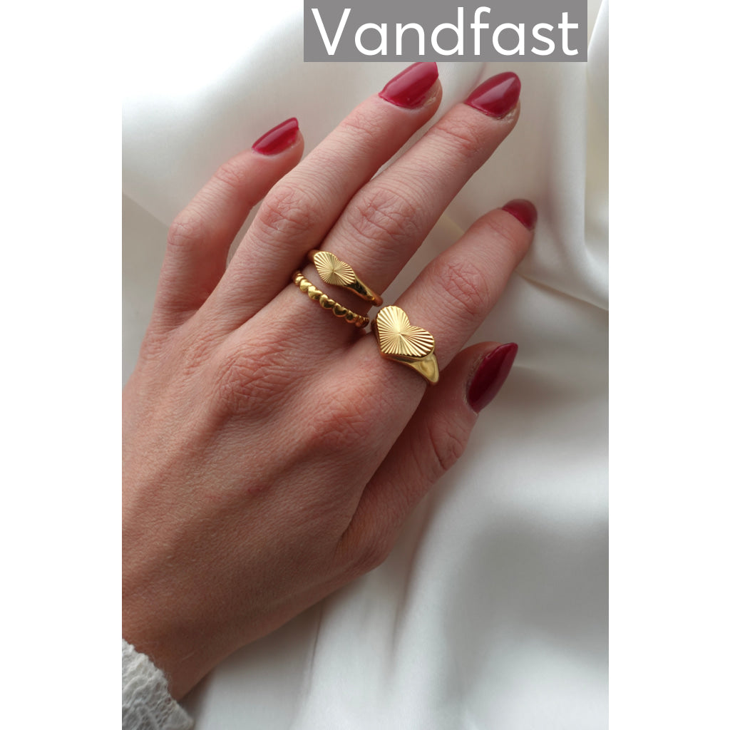 ANNEBRAUNER Sun Burst Heart Ring 18K Guldbelagt