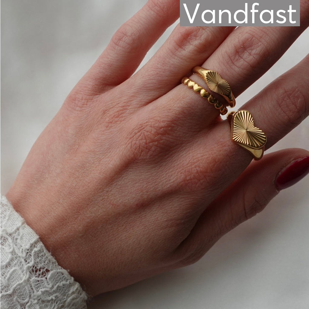 ANNEBRAUNER Sun Burst Heart Ring 18K Guldbelagt