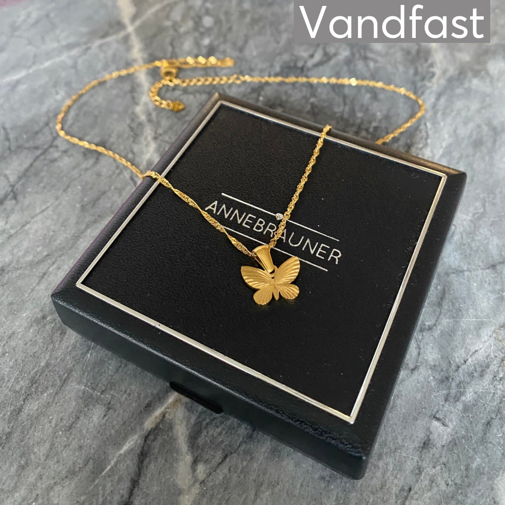 ANNEBRAUNER Sun Butterfly Halskæde 18K Guldbelagt